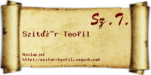 Szitár Teofil névjegykártya